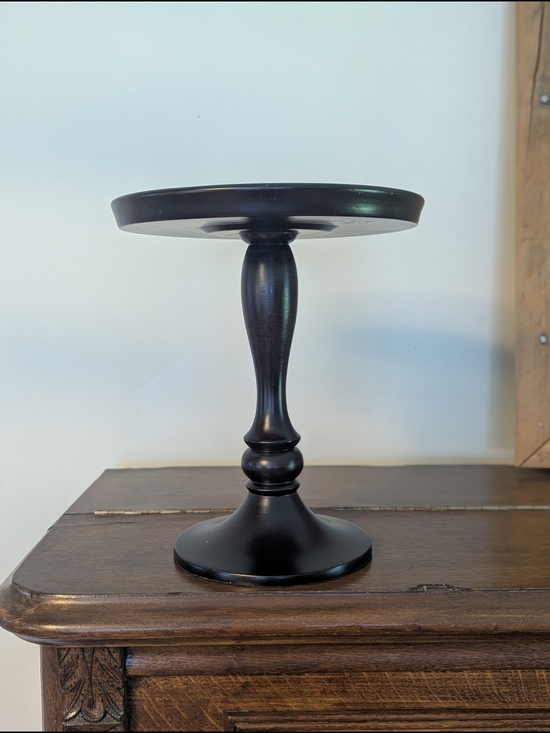 Pottery Barn Other - Pottery Barn Dark Brown Turned Wood Pillar Candle Holder Pedestal